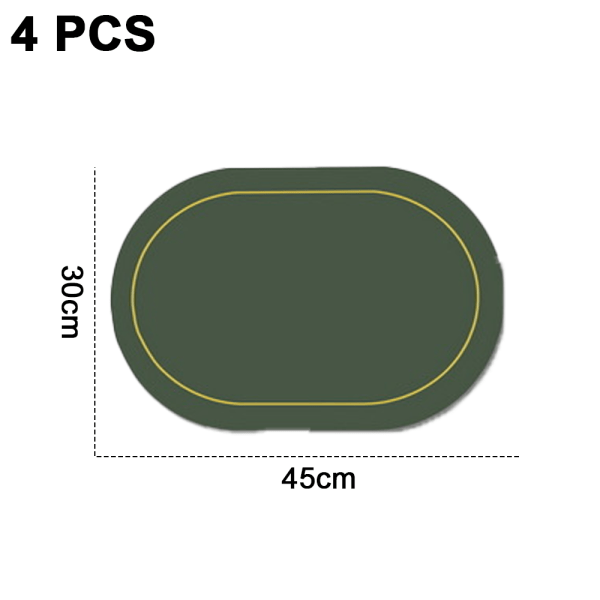 Faux läder placemats set om 4 - Dubbelsidig färg oval