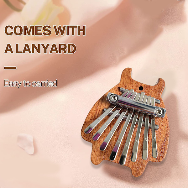 Mini Kalimba 8 Tangenter Tommelfingerklaver Sød Bærbar Fingerklaver Træ