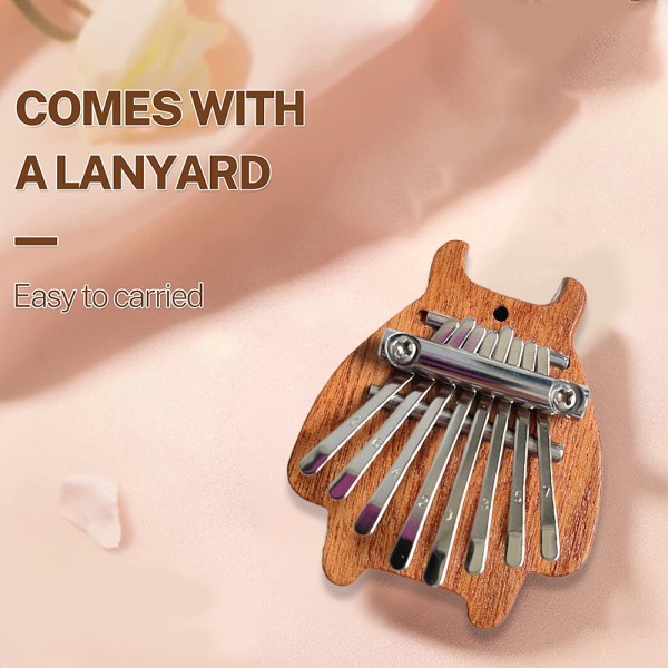 Mini Kalimba 8 tangenter Tum Piano Söt Bärbar Finger Piano Trä