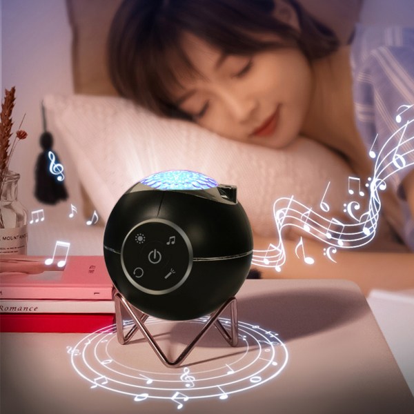Night Light Smart WiFi-projektor, Star Light-projektor med Blu Black