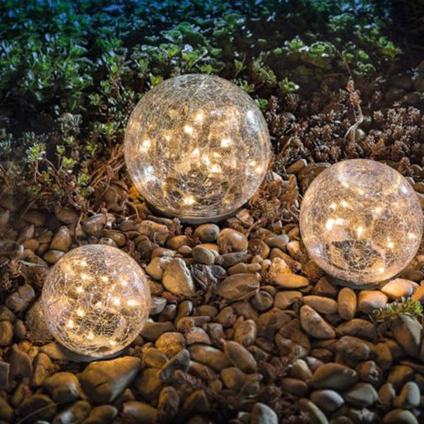 1 pakkaus aurinkokäyttöinen puutarhavalo, pallomainen LED-valo ulkovalaistukseen