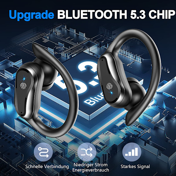 Bluetooth-kuulokkeet urheiluun, langattomat Bluetooth 5.3 HiFi Premium Sound -nappikuulokkeet, 2023 uudet langattomat nappikuulokkeet 48 tunnin ENC-melunvaimennuksella