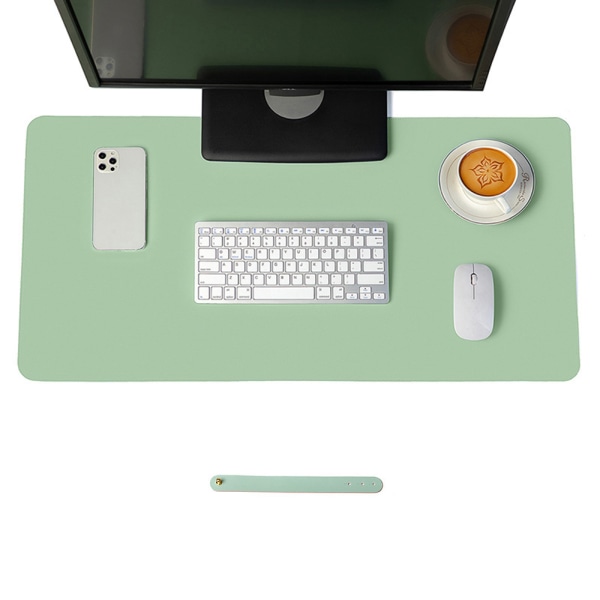 Bordmåtte, bordmåtte, 80 x 40 cm PU bordmåtte, bordmåtte til bærbar computer, vandtæt bordmåtte til kontor- eller hjemmebrug, enkeltsidet (lysegrøn)