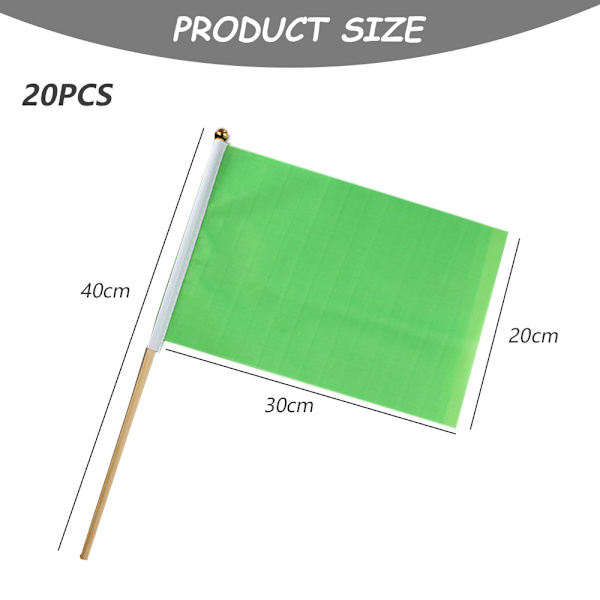20-pack med små flaggor på pinne, enfärgade DIY-flaggor för fester