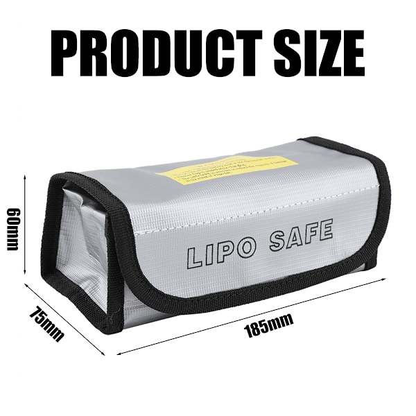 1 st LiPo-batteri brandsäker väska ExplosiOn-säker säkerhetspåsar påse laddningsskyddssäck (185*75*60mm)