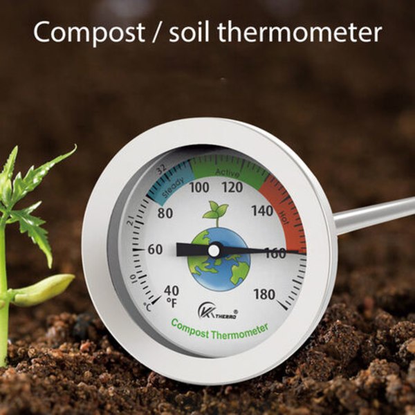 50 cm kompostjordtermometer, livsmedelsklassat rostfritt stål