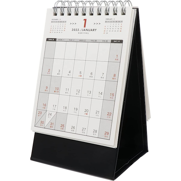 2022 Skrivebords Kalender Mini Desktop Stående Flip Månedlig Kalender