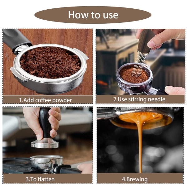 1 st Kaffe Duk Pulver Nål 8 Nålar med Bas Omröring