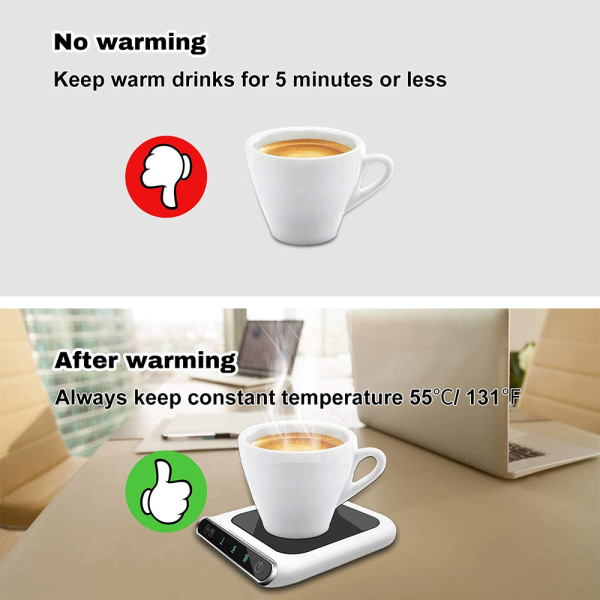 Kaffekrus med justerbar temperatur med påmindelse om drikkevand