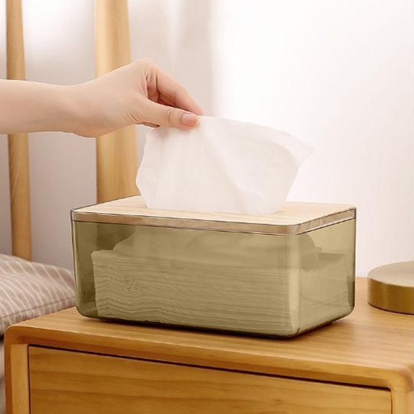 Modern minimalistisk genomskinlig servettboxhållare rektangulär