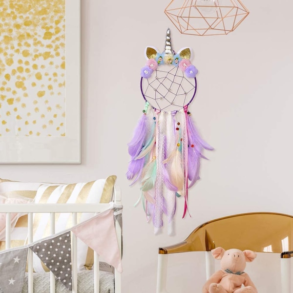 Barnehage nicorn Håndlaget Unicorn Shape Dream Catcher