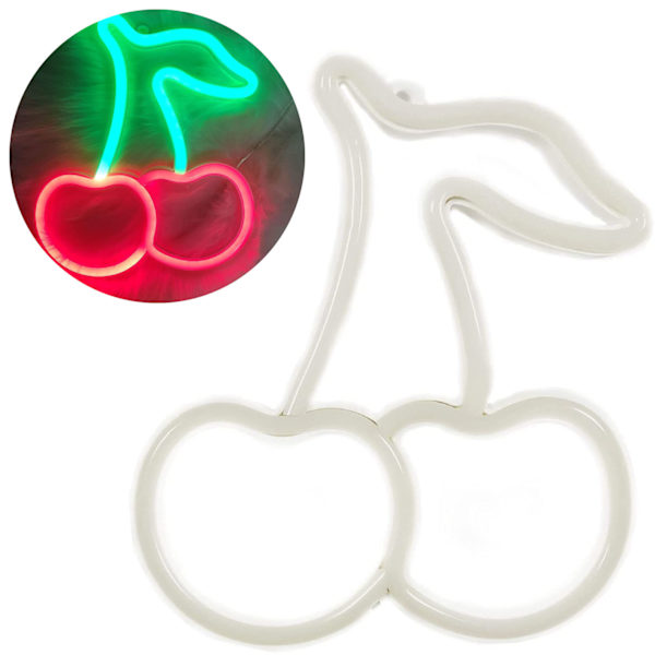 LED Kirsebær Neonskilte, Chic Vægdekoration, USB Opladning/Bat