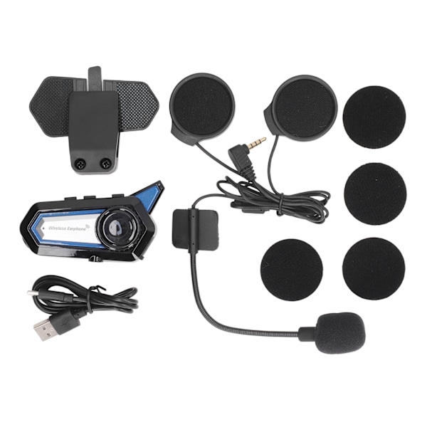BT31 Motorcykel Bluetooth Hjälm Headset Trådlöst Handsfree Stereo Vattentätt Brusreducerande Headset med Ficklampa