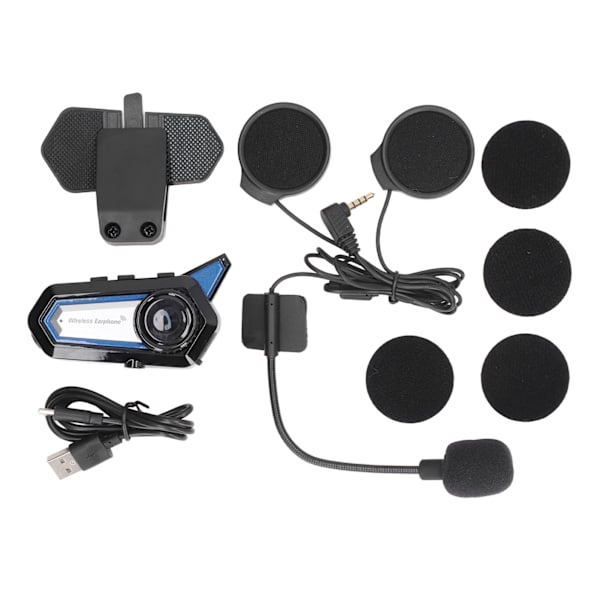 BT31 Motorcykel Bluetooth Hjelm Headset Trådløs Håndfri Stereo Vandafvisende Støjreducerende Headset med Lommelygte