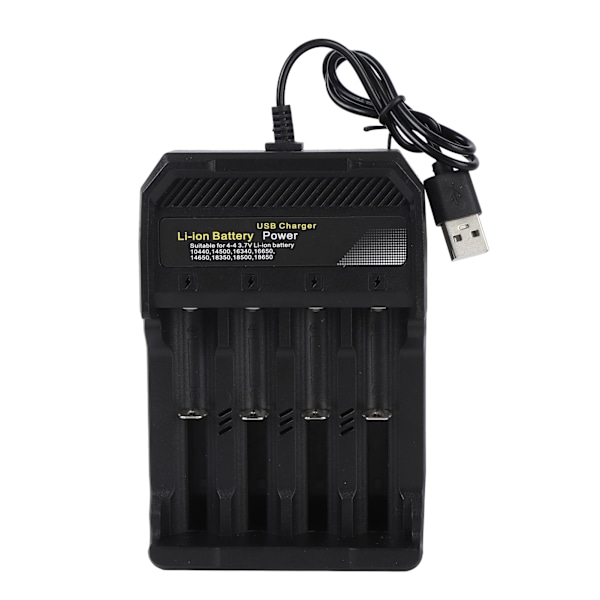 Smart Laddare med Fjäderbelastad Infällbar Elektrod för Universell Kompatibilitet, USB-Laddningskabel Säkerställer Mångsidig Strömförsörjning för 4-Facks Batteri