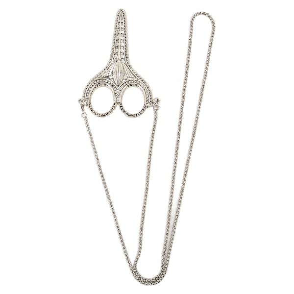 Embroidery Scissors Retro Exquisite Stainless Steel Sewing Scissors with Sheath Chain for Needlework Silver