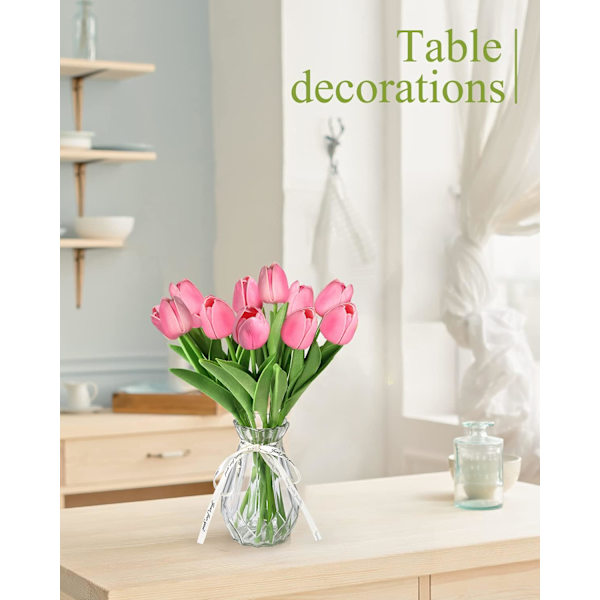 12 stk. kunstige tulipaner, blomsterdekoration, buket til
