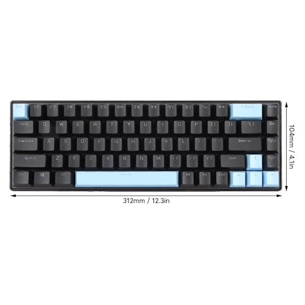 Gaming Tastatur USB 68 Taster Blå Switch N Key Rollover 10 RGB Baggrundsbelyste Tilstande Kablet Tastatur til Desktop Bærbar Hvid Gul