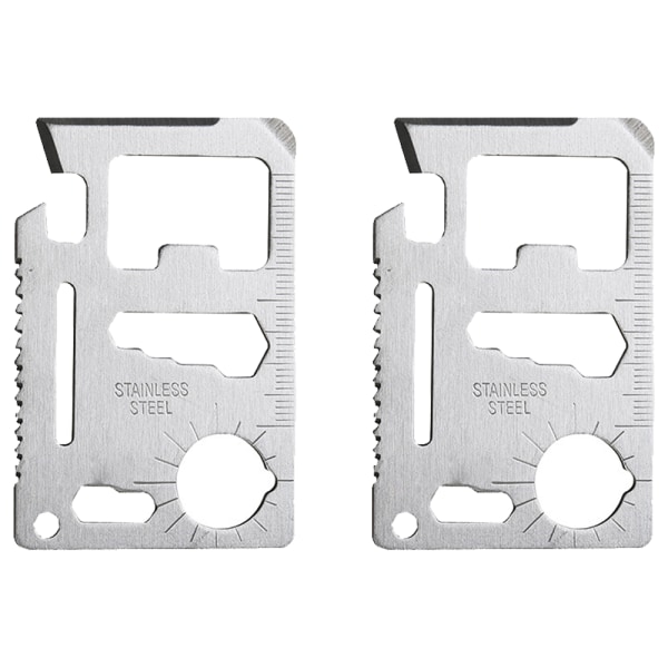 11 in 1 Survival Card with a Beer Opener - Black with Cardholder
