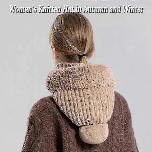 Strikket hue til kvinder til efterår og vinter beige