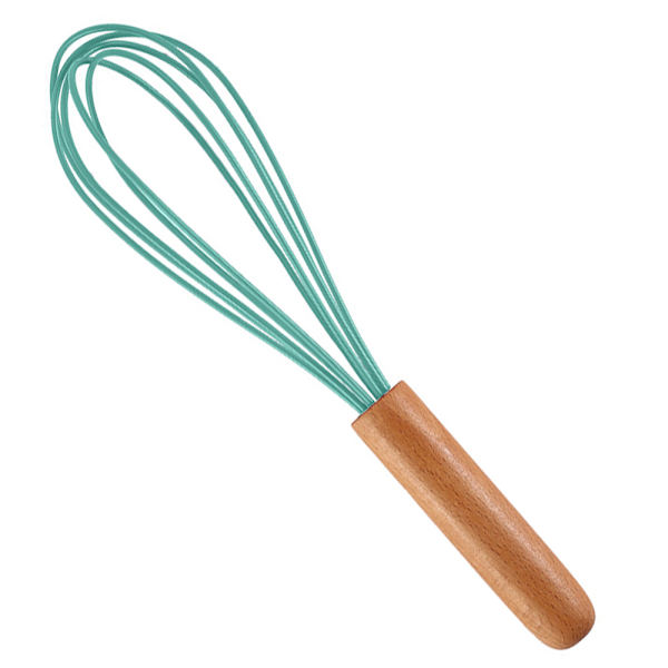 Rostfritt stål handhållen manuell trähandtag äggvisp mixer