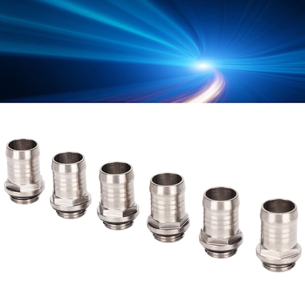 6pcs Water Cooling Fittings G1/4 Thread 11‑12mm Inner Diameter Good Heat Dissipation Extender Fittings for Computer