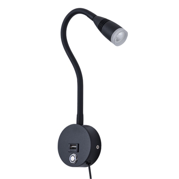 Veggmontert leselys Sconces Lamp USB-ladeport Touch