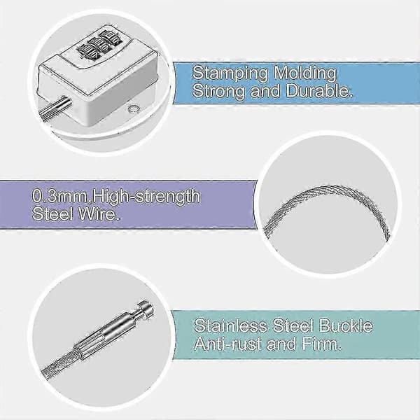 2-pack Refrigerator Lock - Heavy Duty Combination Lock for Refrigerator P20250110925[TT] White