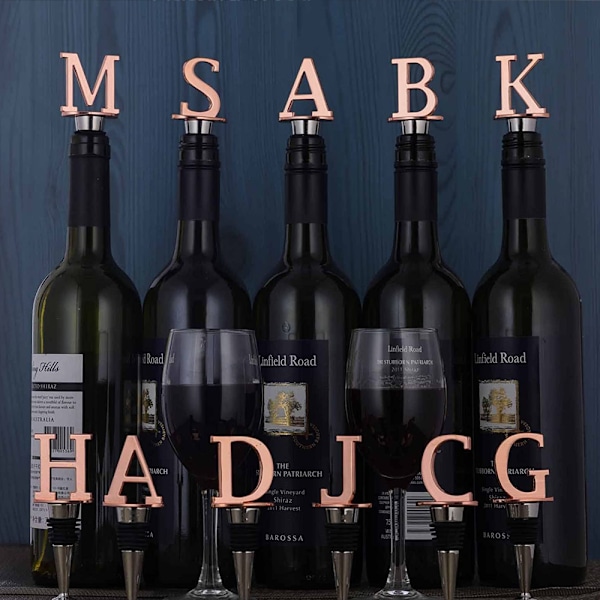 Flaska Vinstoppare Toppförslutare Tätning med Monogrammerad Bokstav i