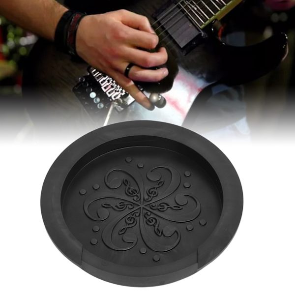 Guitar Soundhole Cover Silikon Støvsikkert Kompakt Bærbar Blød Sound Hole Cover til Guitarist Sort