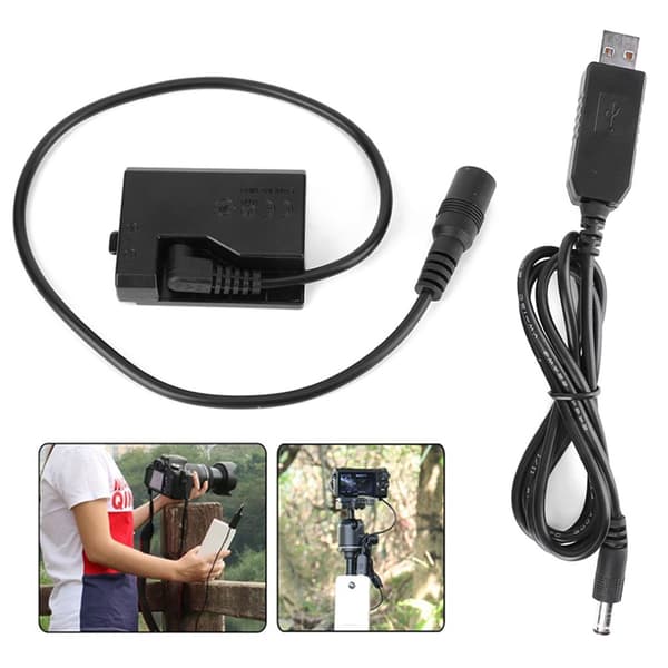 USB til ACK-E10 full dekoding dummybatteri for Rebel T3/T5/T6/T7/T100 kamera