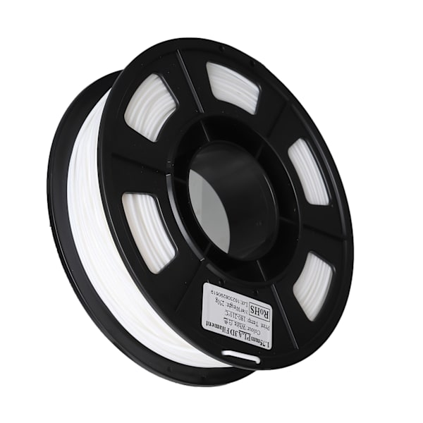 3D-printer filament, hvid, 1,75 mm, 8,8 oz nettovægt, 180 til 210 Celsius PLA-filament til 3D-print, genopfyldning, udskiftning