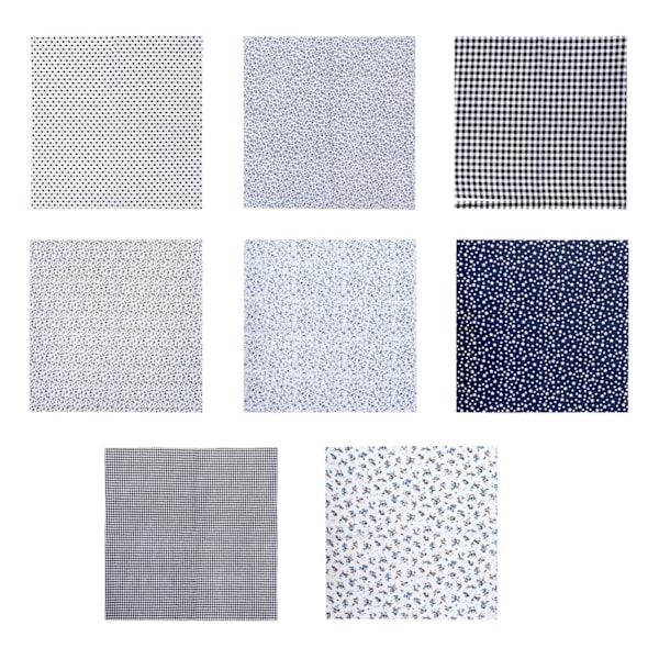 50x50cm 8 stk Distinctive trykt mønster bomullsstoff stoff DIY søm håndverk prosjektmateriale