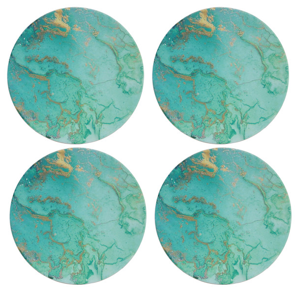 Coasters til drikkevarer, marmor mønster, absorberende keramisk sten