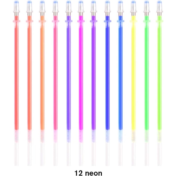 Gel Pen Refill Set 48 färger - Glitter Metallic Pastell Neon