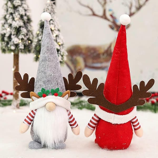 Jule-nisse uden ansigt, plys-dværgdekoration, skandinavisk Tomte-pynt Typ E