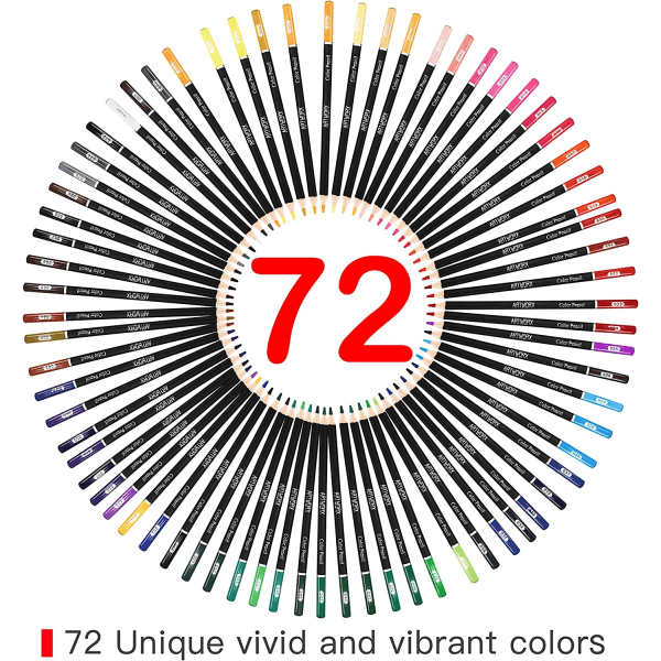 Professionelt farveblyantssæt med 72 farveblyanter