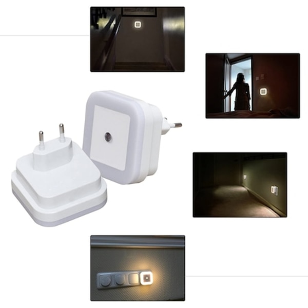 Sæt med 6 natlamper, Bevægelsessensor, LED, 40 lm, 0,5 W, Hvid