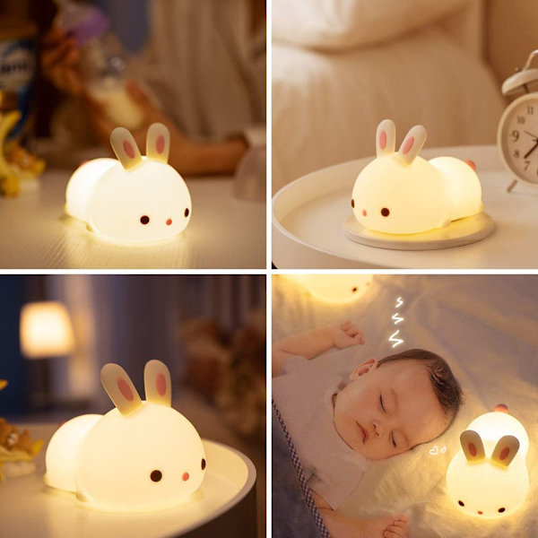 Söta kanin barn nattlampa, baby födelsedagspresenter mamma kvinnor tonåring Bunny-Remote