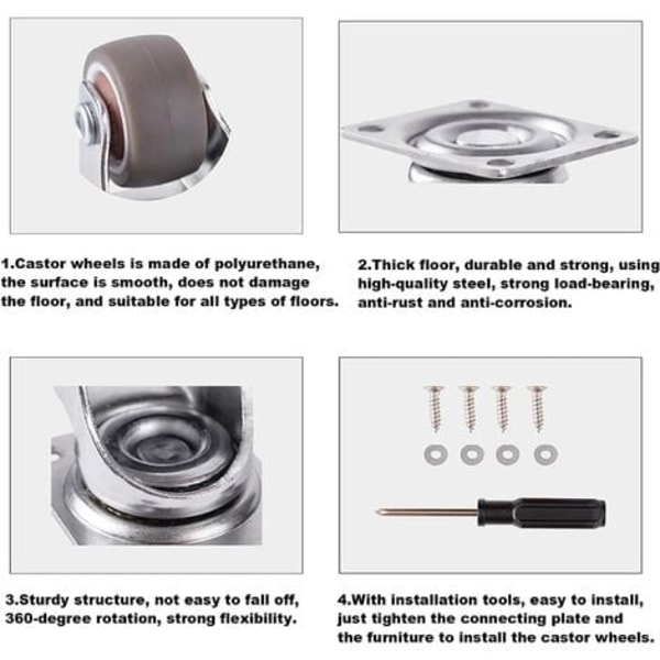 Rose-Castors för möbler Swivel Castors för möbler