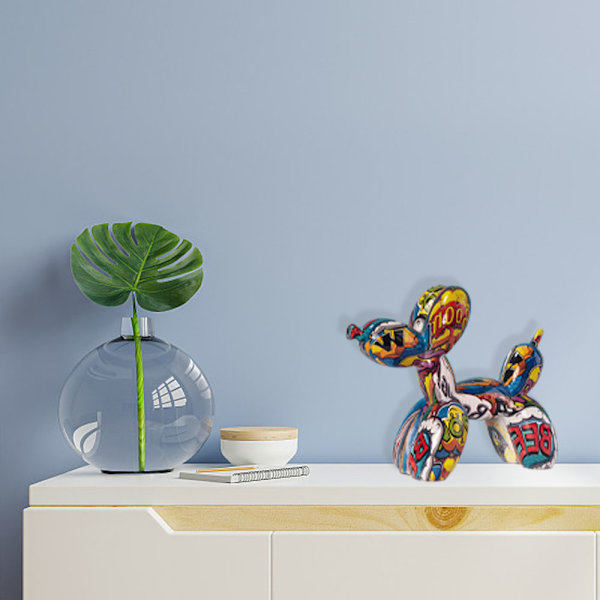 Dyr Figur Resin Sød Blank Ballon Hund Form Statue Kunst