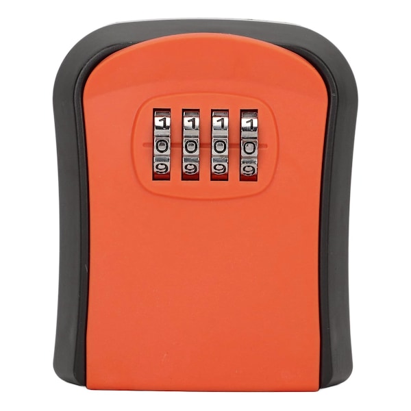 Mini Outdoor Wall Key Safe with 4 Digit Code Resettable Waterproof Key Box for Home, School, Office, Factory, Garage (Orange)