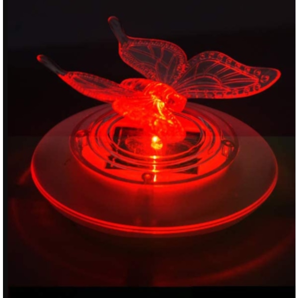 Solar Pond Lights Vattentät LED RGB Solar Floating Lights Swimm Butterfly