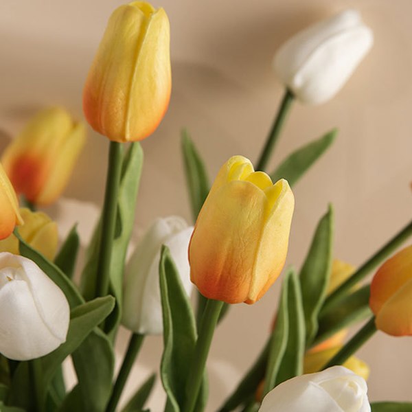 10 st PU konstgjorda tulpaner Real Touch konstgjorda blommor arrangemang