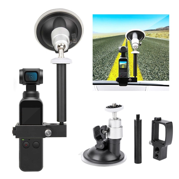 3/8 1/4 Bilhållare Vindruta Fäste Stativ + Sugkopp Set för DJI OSMO Pocket Kamera