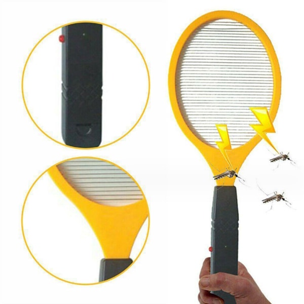 Elektrisk flugsmällare – Tennisracket med säkert att röra vid nät – Dödar insekter, knott, myggor och buggar