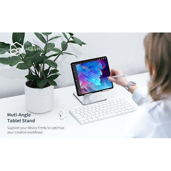 Tablet-teline työpöydälle, vakaa tablet-pidike, jossa on raskas ja