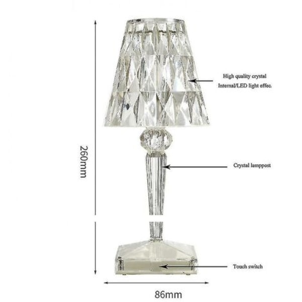 Nattlampe, akryl bordlampe, genopladelig projektionslampe til sengebord, italiensk design Kartell (én stk.)