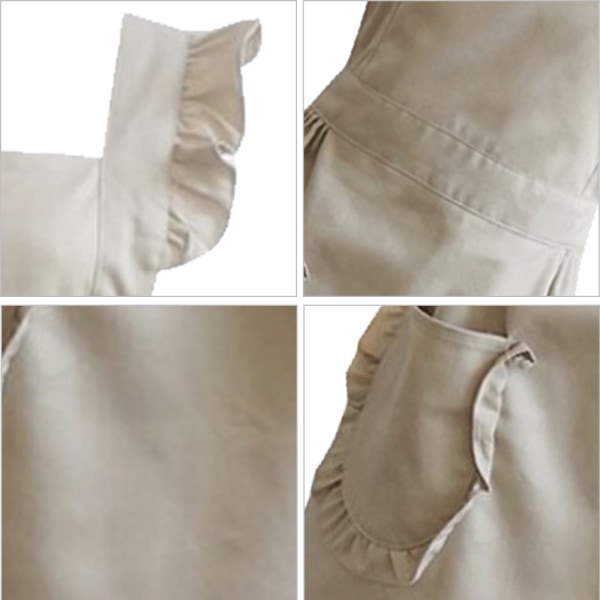 Retro justerbart flæseforklæde med lommer, lille til plusstørrelse