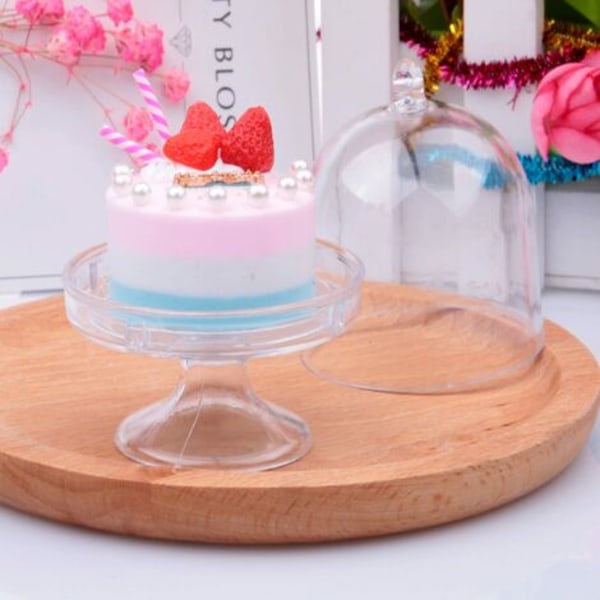 12 stk. kagefade, mini kagefade displayfade, mini kagefade med låg, cupcake displayfade kageklokke til bryllupsfest dekoration